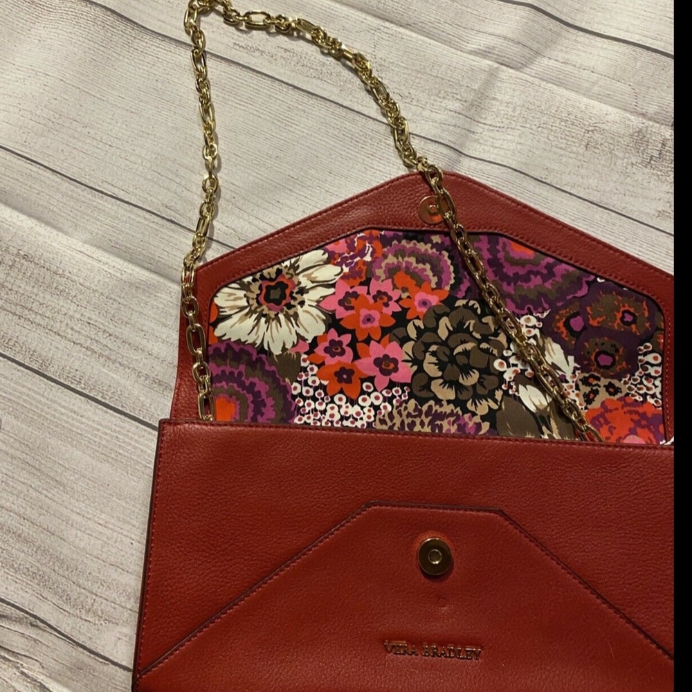Vera Bradley NWT - Harper Clutch - Tango Red - Leather - Picture 5 of 7